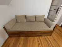 Kanapa sofa z funkcją spania + 2 pufy