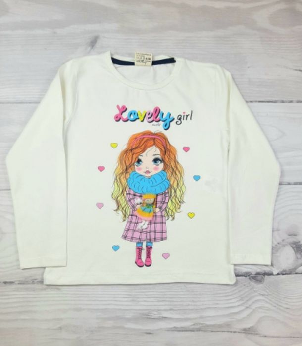 Śliczna bluzeczka dla dziewczynki laleczka rozmiar 116