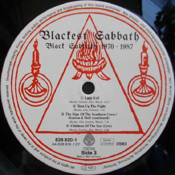 Disco Vinil - 2xLP - Black Sabbath Blackest Sabbath: Black