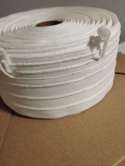 Taśma bawełniana smok do firan i zasłon szer 7 cm  2:1 Rolka 24 m.