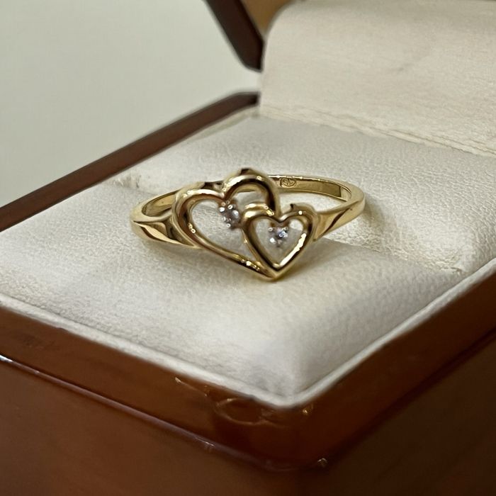 Złoty Pierścionek Serduszka  PR. 585 (14K) Rozmiar 17