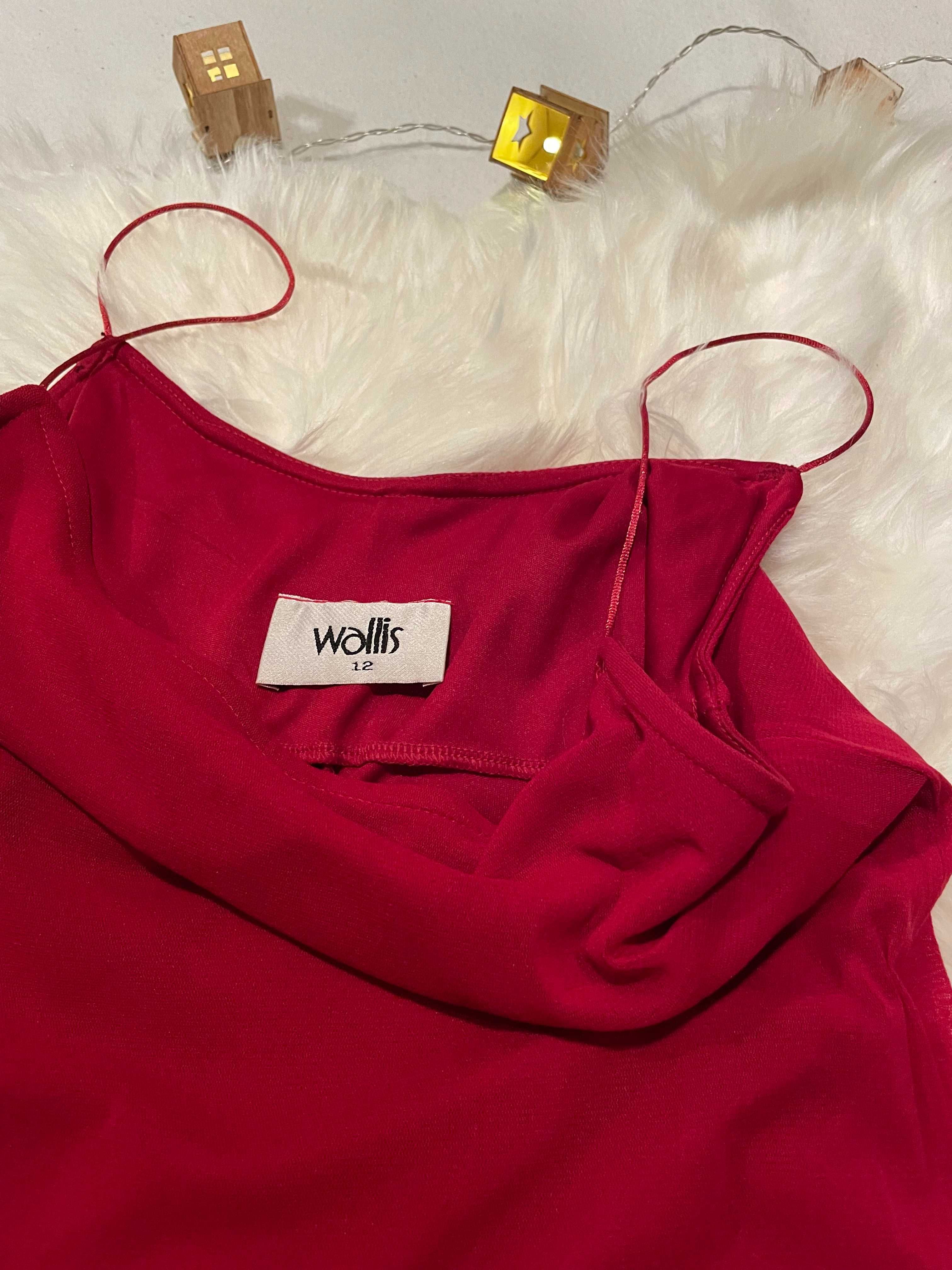 Czerwona tiulowa sukienka Wallis na ramiączkach, roz. 12, 45 zł