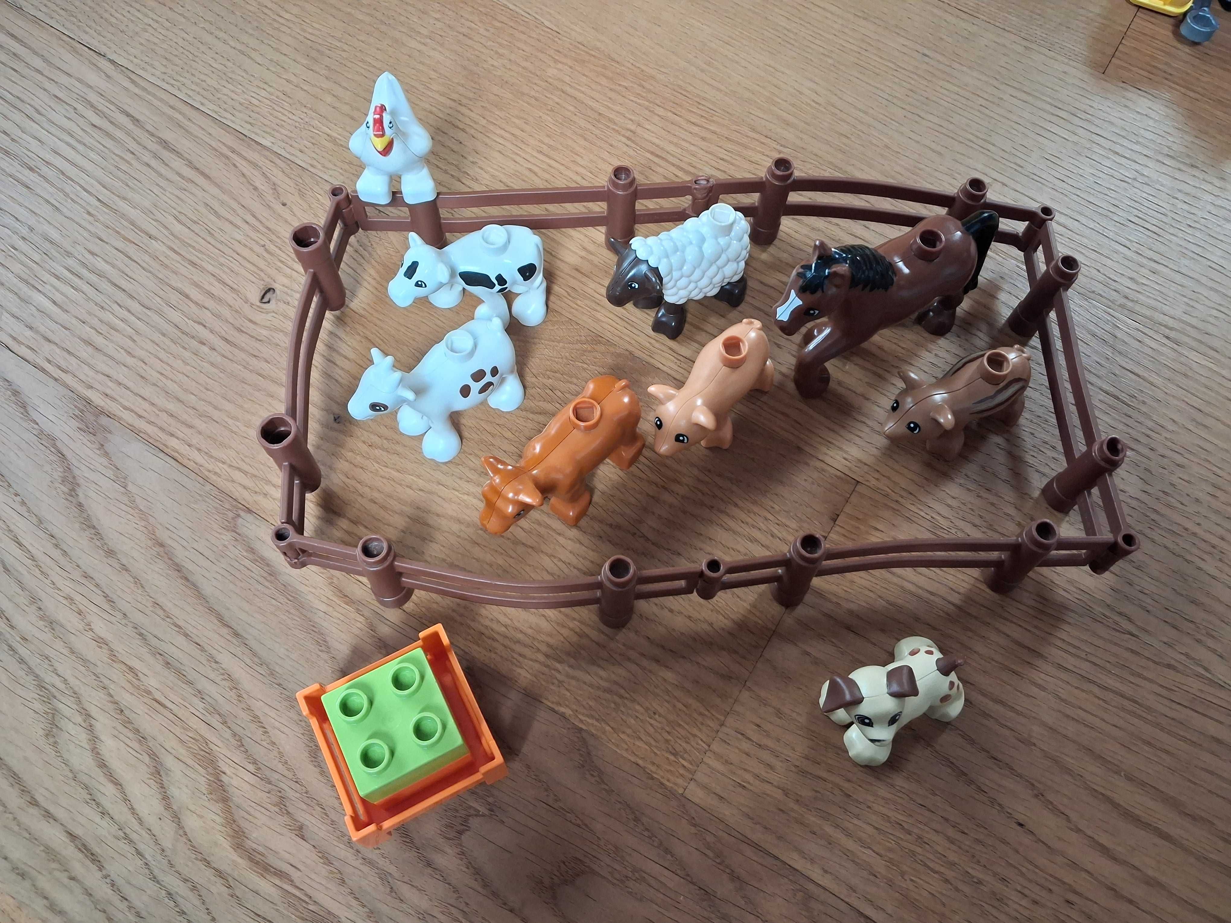 Klocki lego duplo zwierzęta farma ogrodzenie koń świnia owca krowa