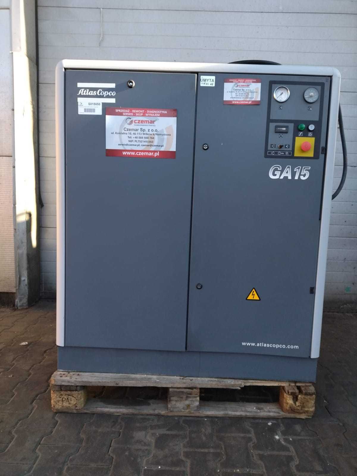SPRAWNA!!! Sprężarka ATLAS COPCO GA15 15kW 2.22m3/min 10bar S015650