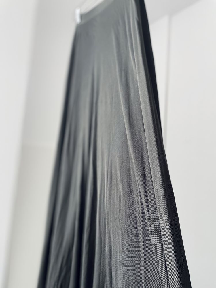 Massimo Dutti Spódnica maxi w stalowym kolorze