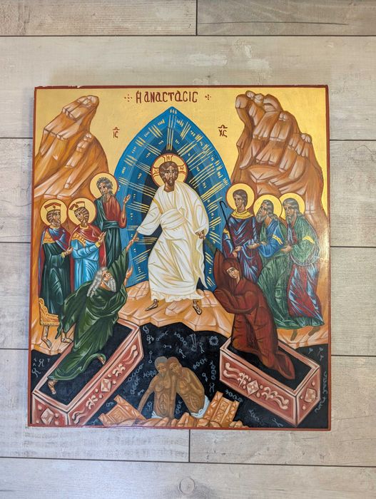 Ikona „Anastasis" - ręcznie pisana, złocona, z certyfikatem