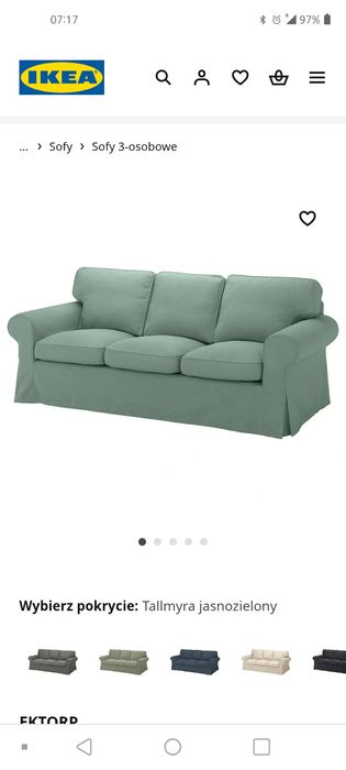 Sofa 3-osobowa z pufą