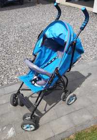 Wózek spacerowy niebieski parasolka Euro Baby