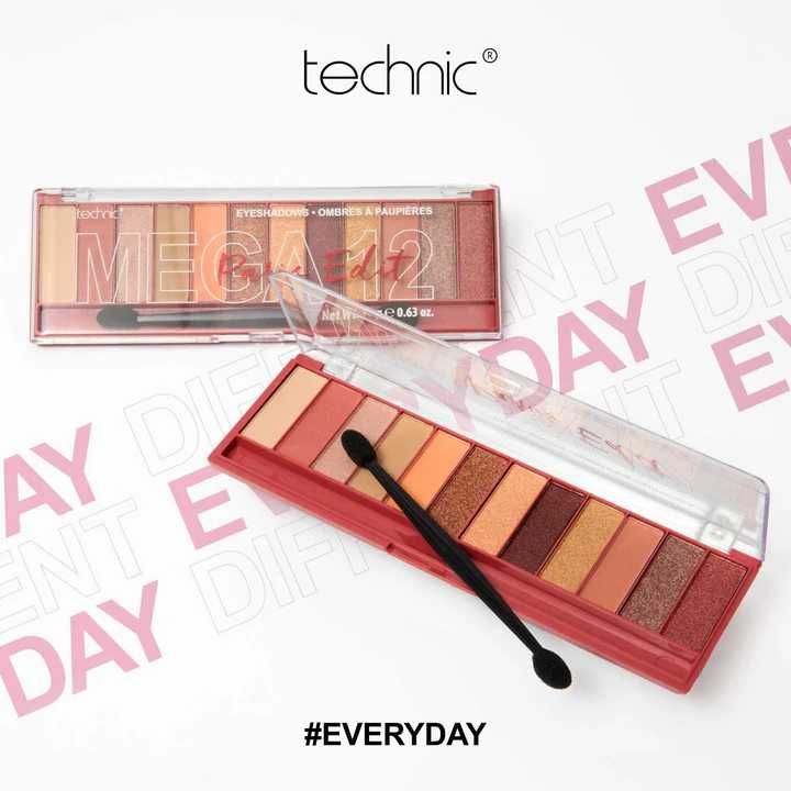 (NOVO, SELADO) TECHNIC: Paleta de Sombras Olhos "Mega 12 Paris Edit"