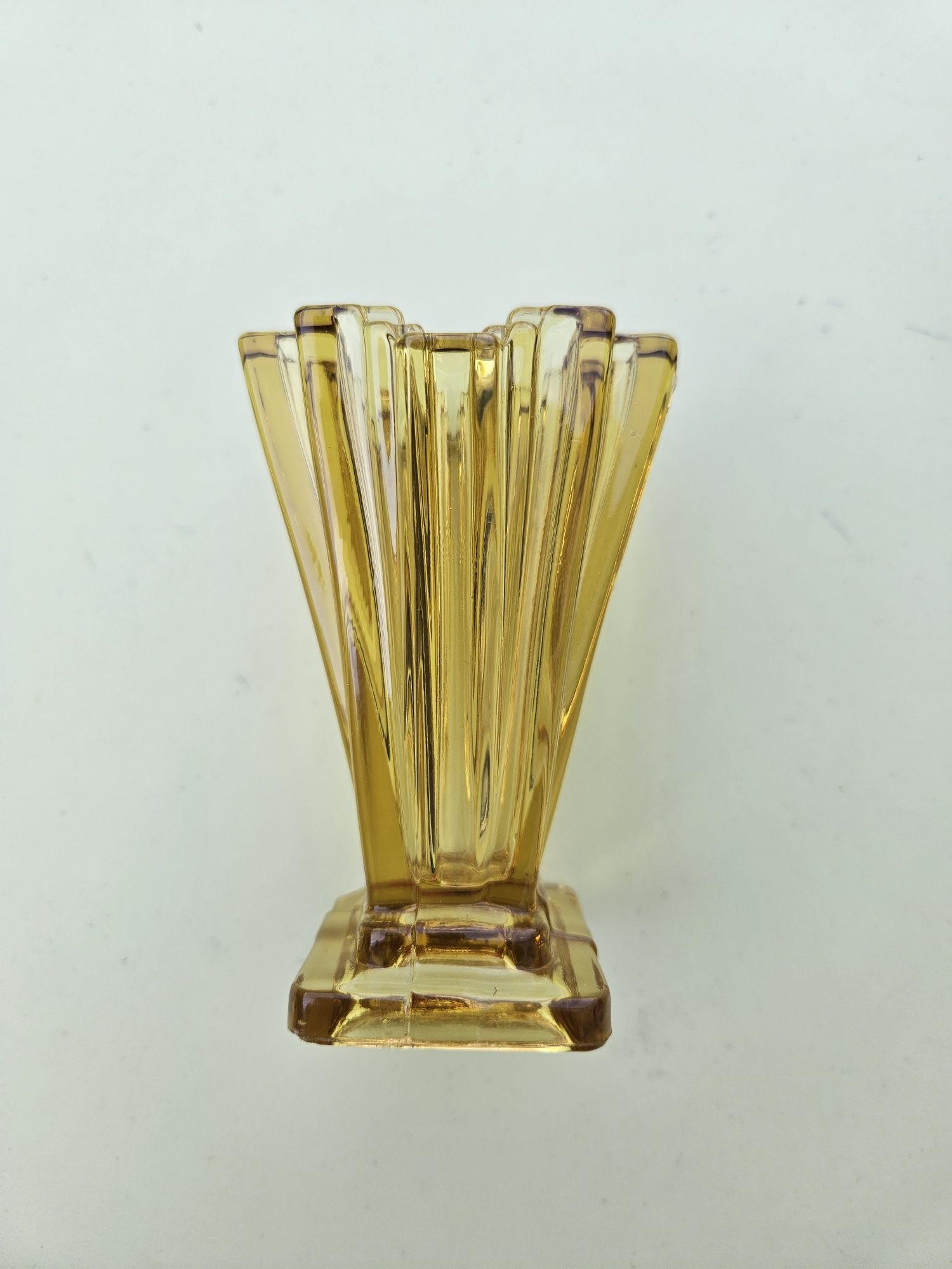 Bagley przedwojenny wazon amber Art Deco