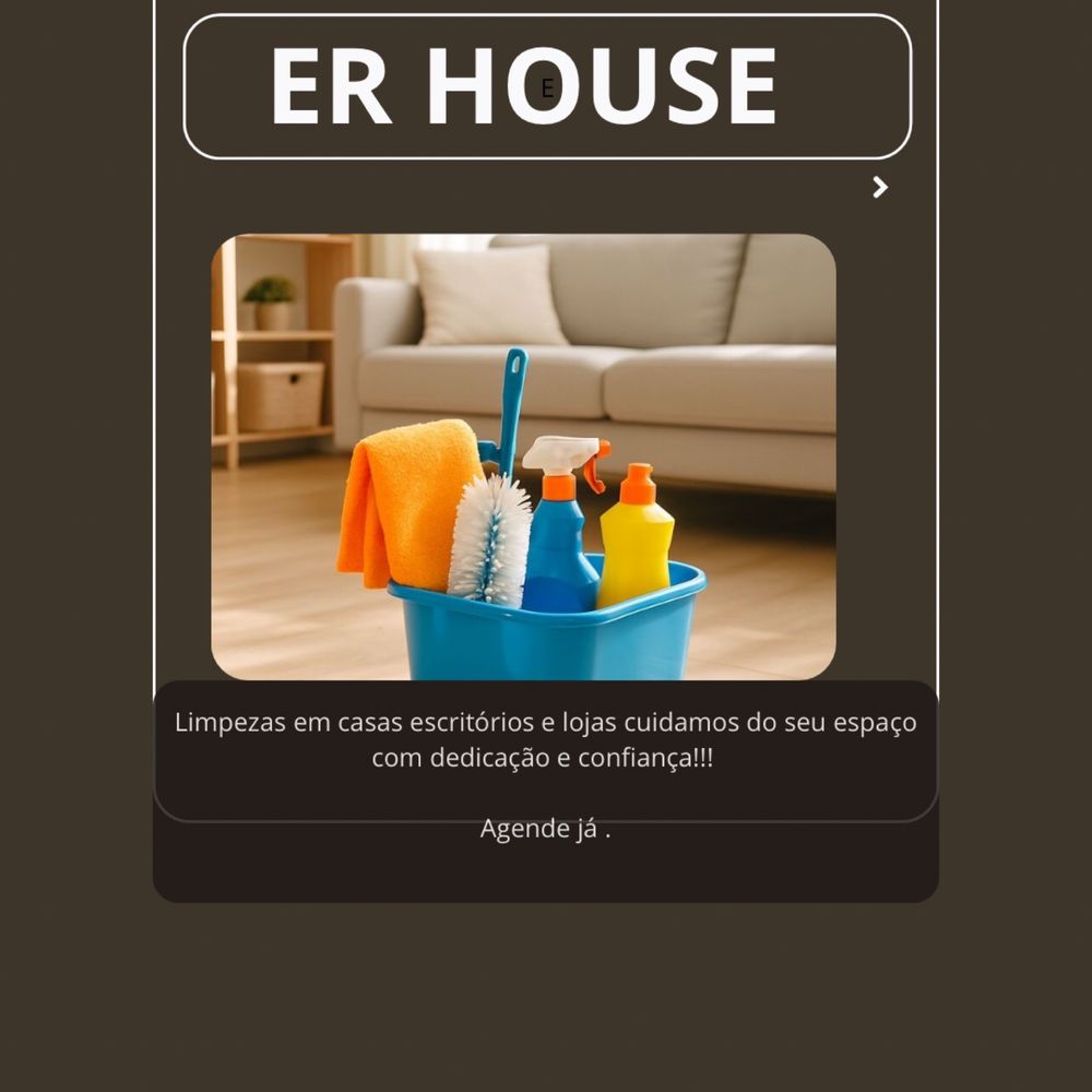 Sem tempo para limpar ! Chegou a ER House . Agende seu horario
