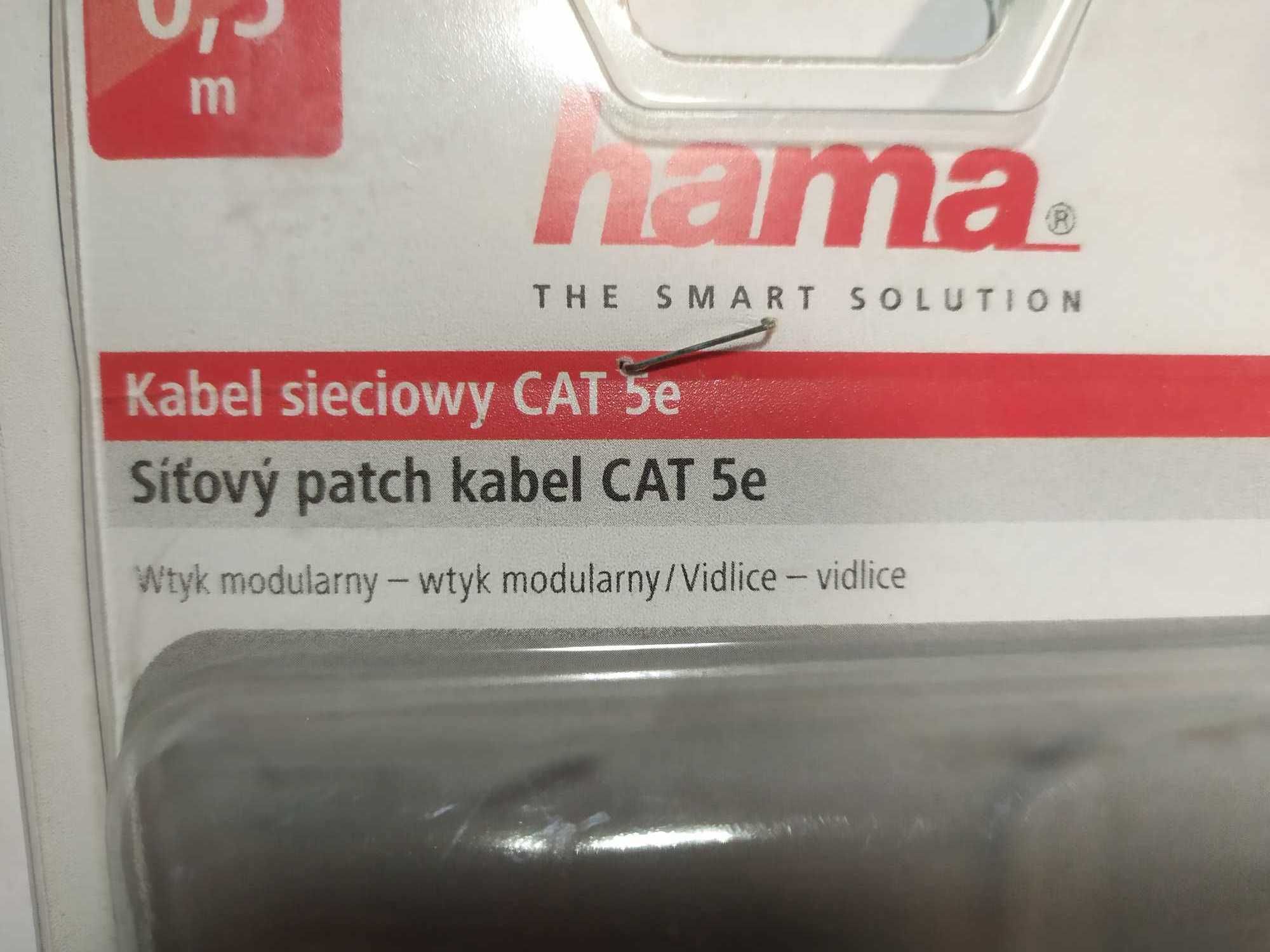 Hama Kabel Internetowy Sieciowy CAT5e UTP Krótki 0,5m Patchcord