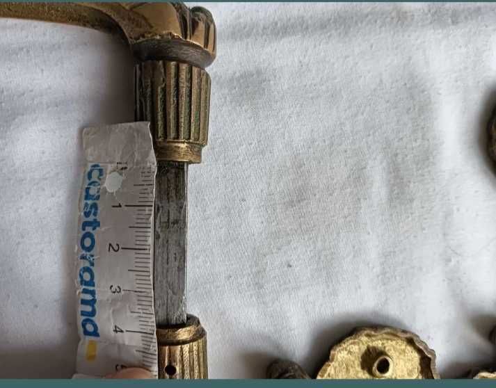 Stary komplet-klamki z szyldami mosiądz