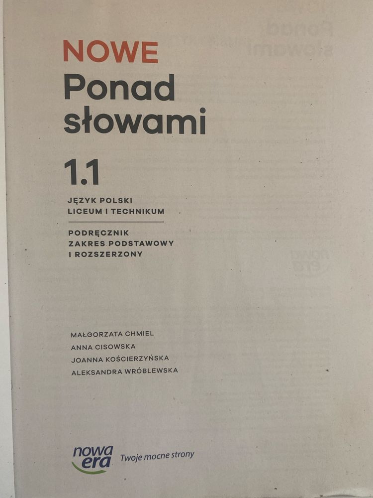 Podręcznik Ponad słowami 1.1 (nowa edycja)