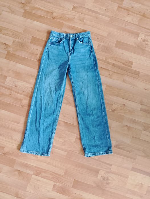 Spodnie jeansy wide leg szerokie H&M y2k rozmiar XS