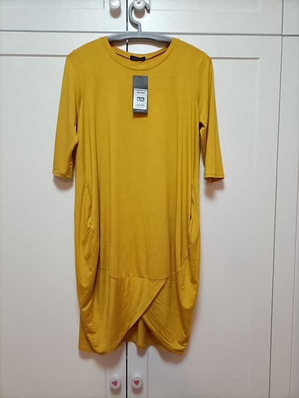 Sukienka w kolorze żółtym/musztardowym  r. S/M_Nowa