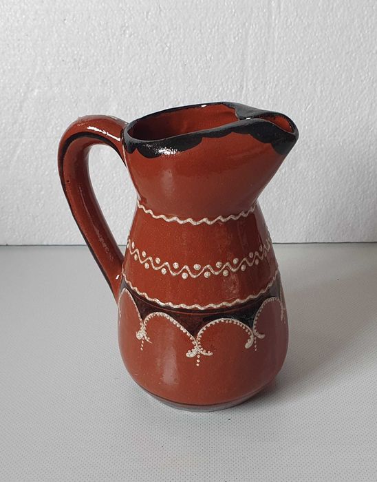 Jarro em barro vidrado - J. Calado, Moitalina - Artesanato dos anos 80