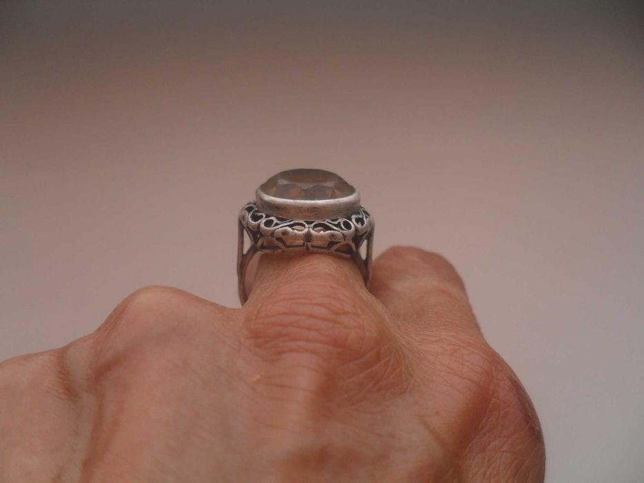 Warmet koronka - stary srebrny pierścionek - cena ost
