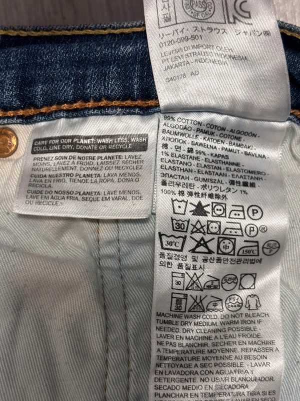 Levi's 751 W33 L32 męskie jeansy niebieskie 100% bawełna proste