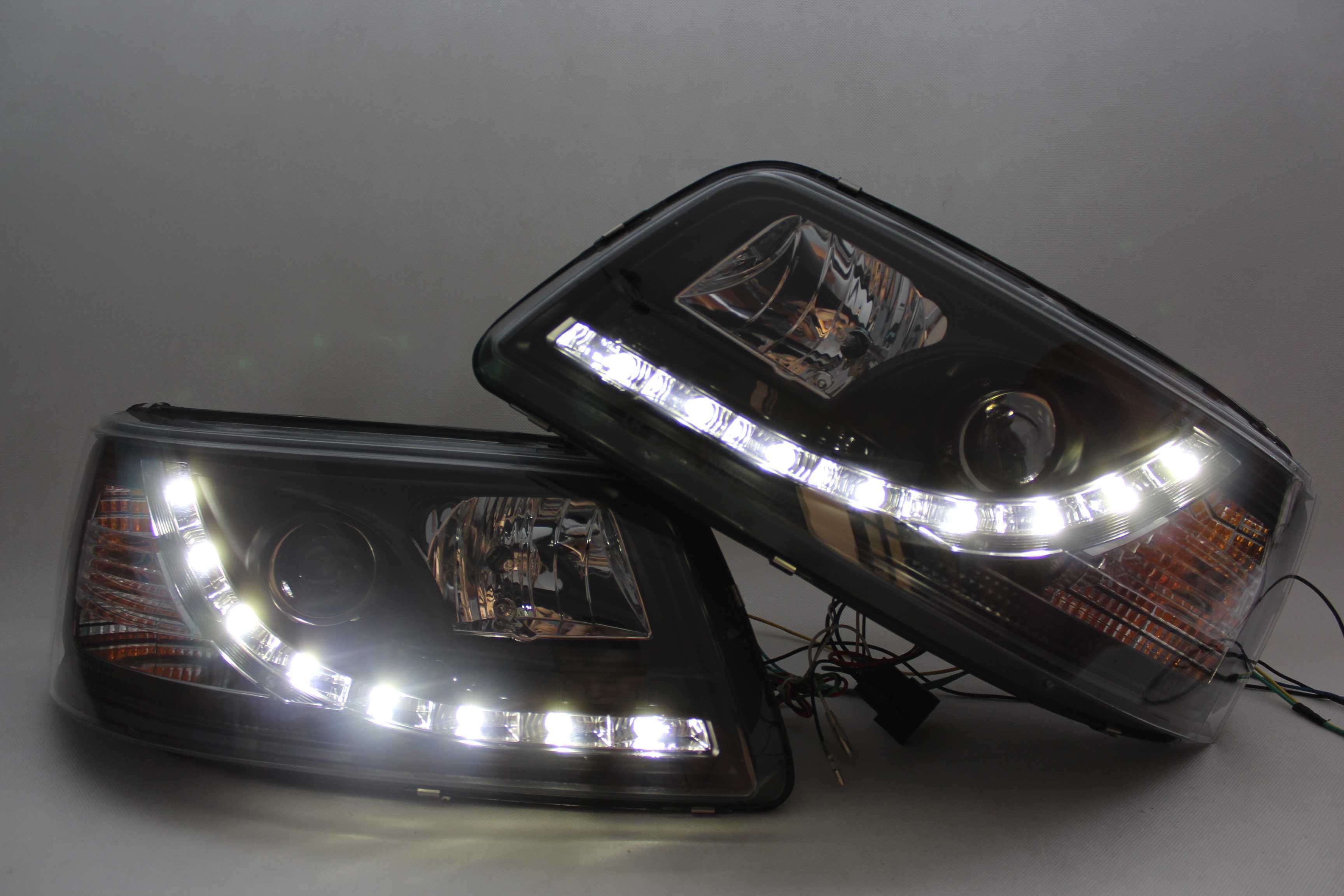Lampy przednie przód VW T5 Transporter 03-09 LED BLACK Czarne NOWE