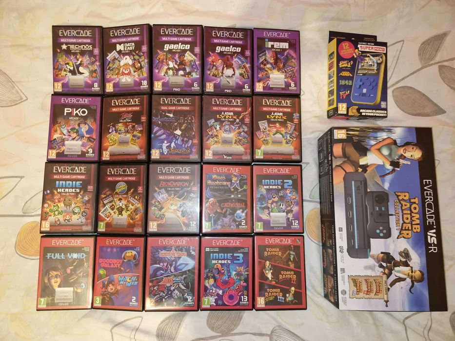 Evercade + 20 cartridge'y, w tym 4 legacy, Hypertech Capcom, OKAZJA!!!