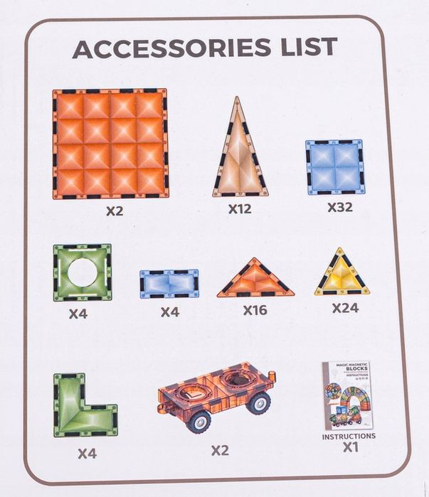 Klocki Magnetyczne Konstrukcyjne Panele Magnetic Tiles Pojazdy Figury