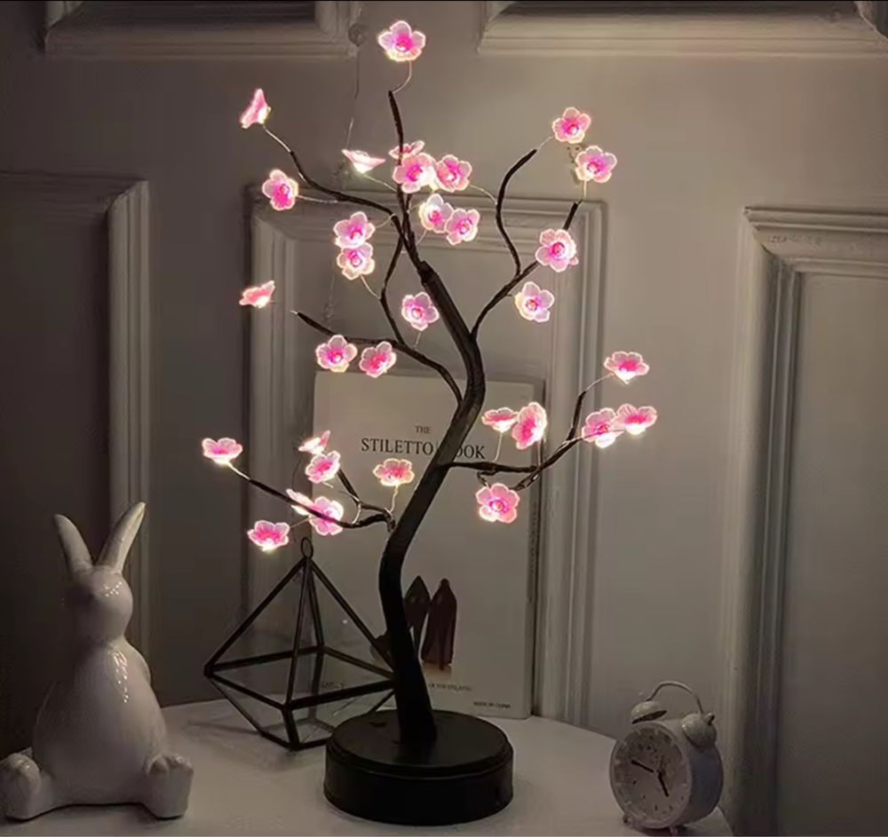 Lampka nocna z USB drzewa stołowego sztuczne Bonsai dekoracja LED