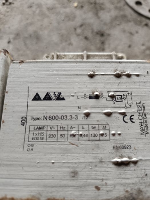 Zasilacz do lamp HS 600 w typ n600-03.3-3