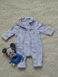 Piżamka rampers roz.56 szara kratka Kubuś Puchatek Disney Baby George