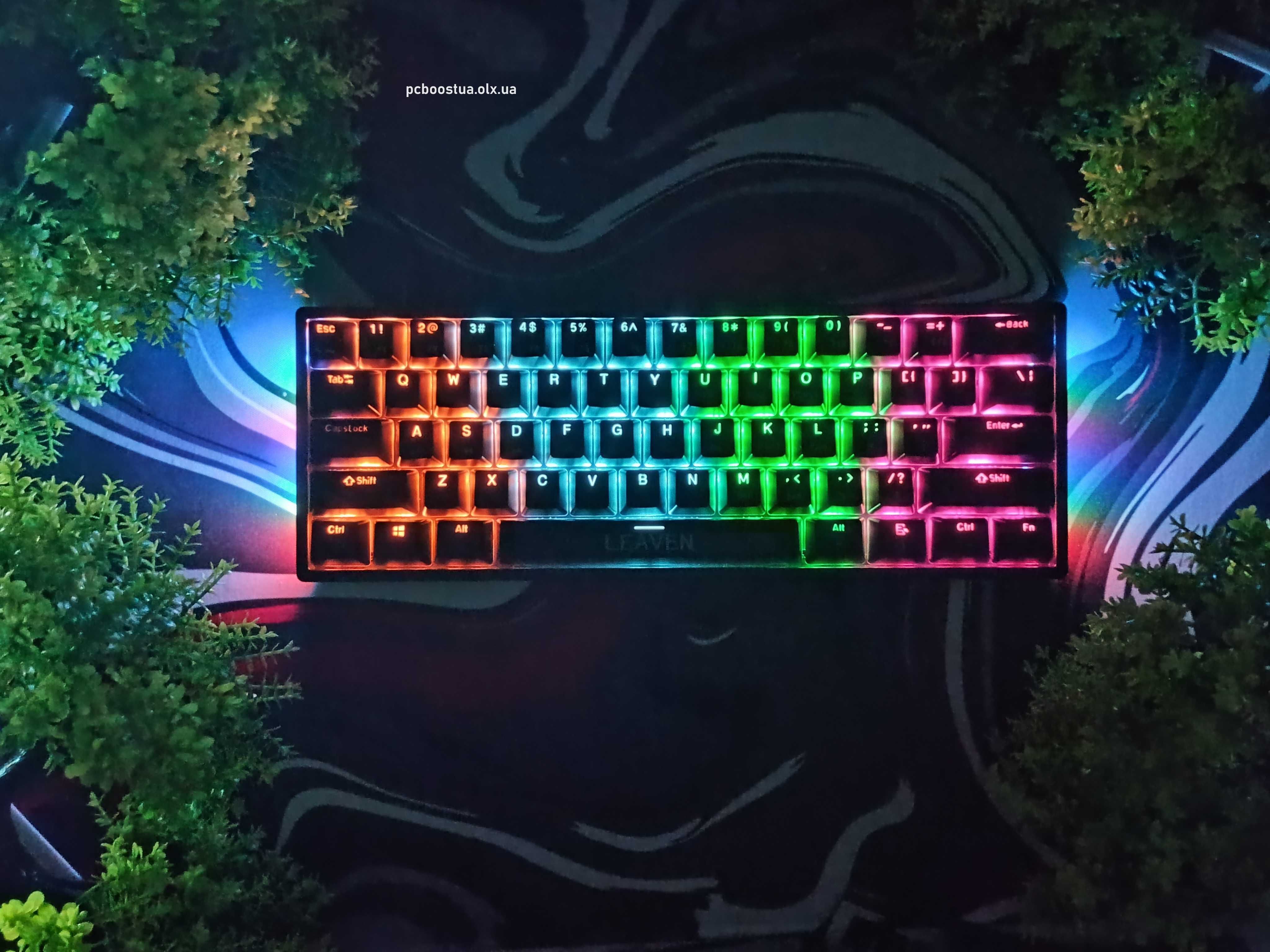 Нова LEAVEN K620 MINI Механічна ігрова клавіатура з RGB підсвіткою 60%