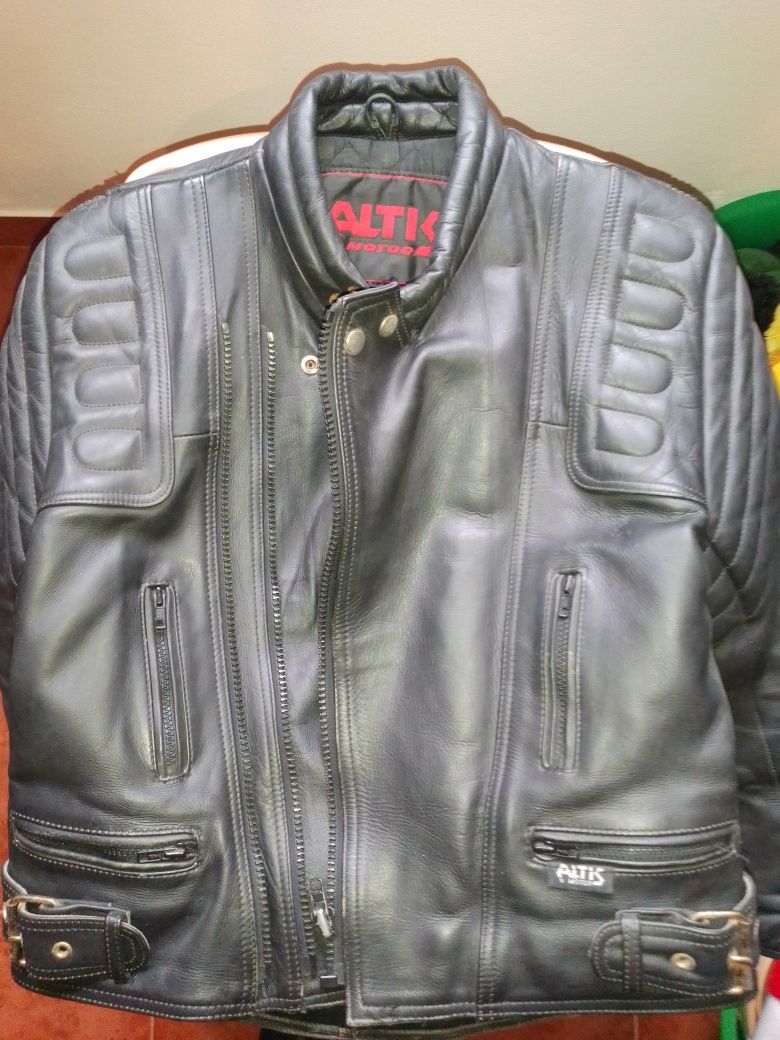 Casaco Motard M/L em pele excelente