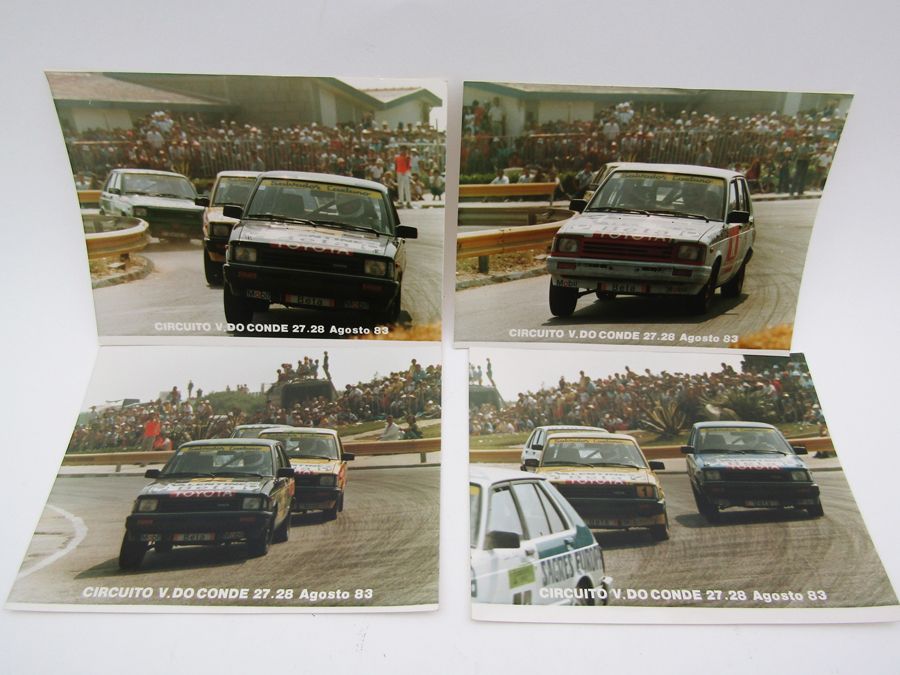 Lote 9 FOTOGRAFIAS Circuito Vila do Conde 1983 Toyota Starlet e Outros