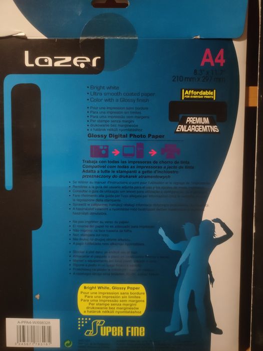 Papier z połyskiem do druku zdjęć A4