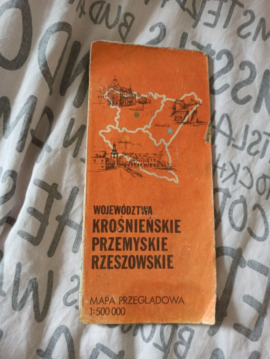 Mapa województwa krosieńskie, przemyskie, rzeszowskie 1981 r