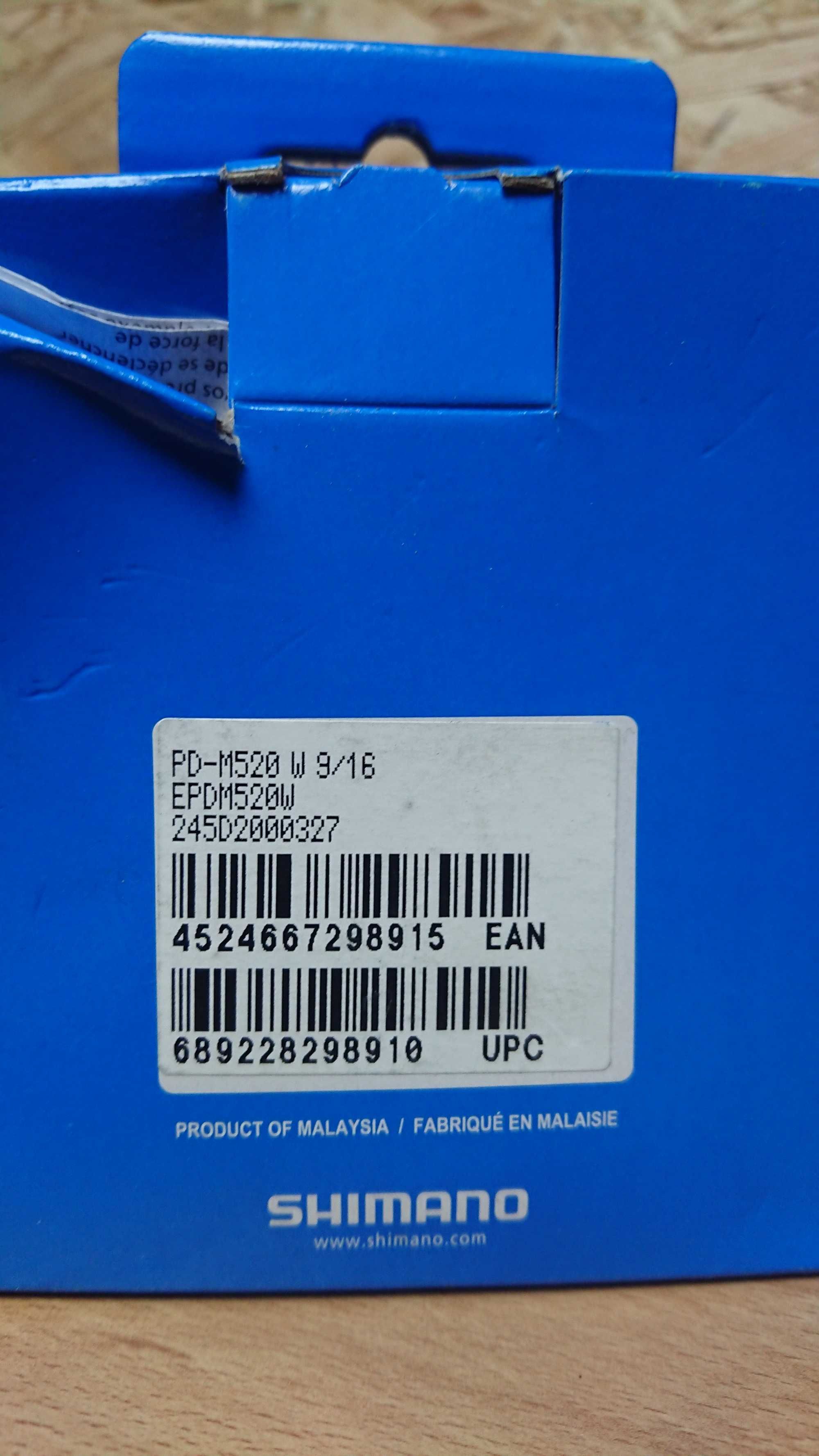 Pedały SPD z blokami M520 Shimano białe NOWE