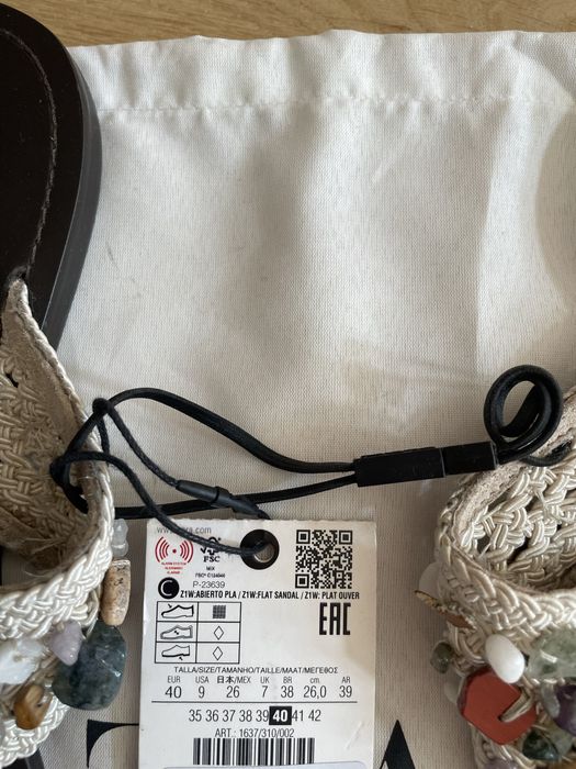 Zara nowe skorzane klapki 40