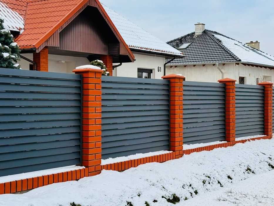 Nowoczesne przęsło palisadowe 2x1,2 m, ogrodzenia palisadowe, montaż