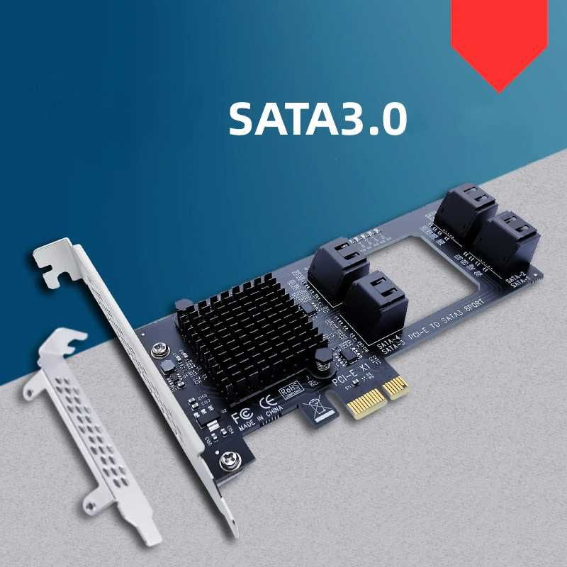Контроллер адаптер 2, 4, 6 и 8 порта SATA на PCI-e x1