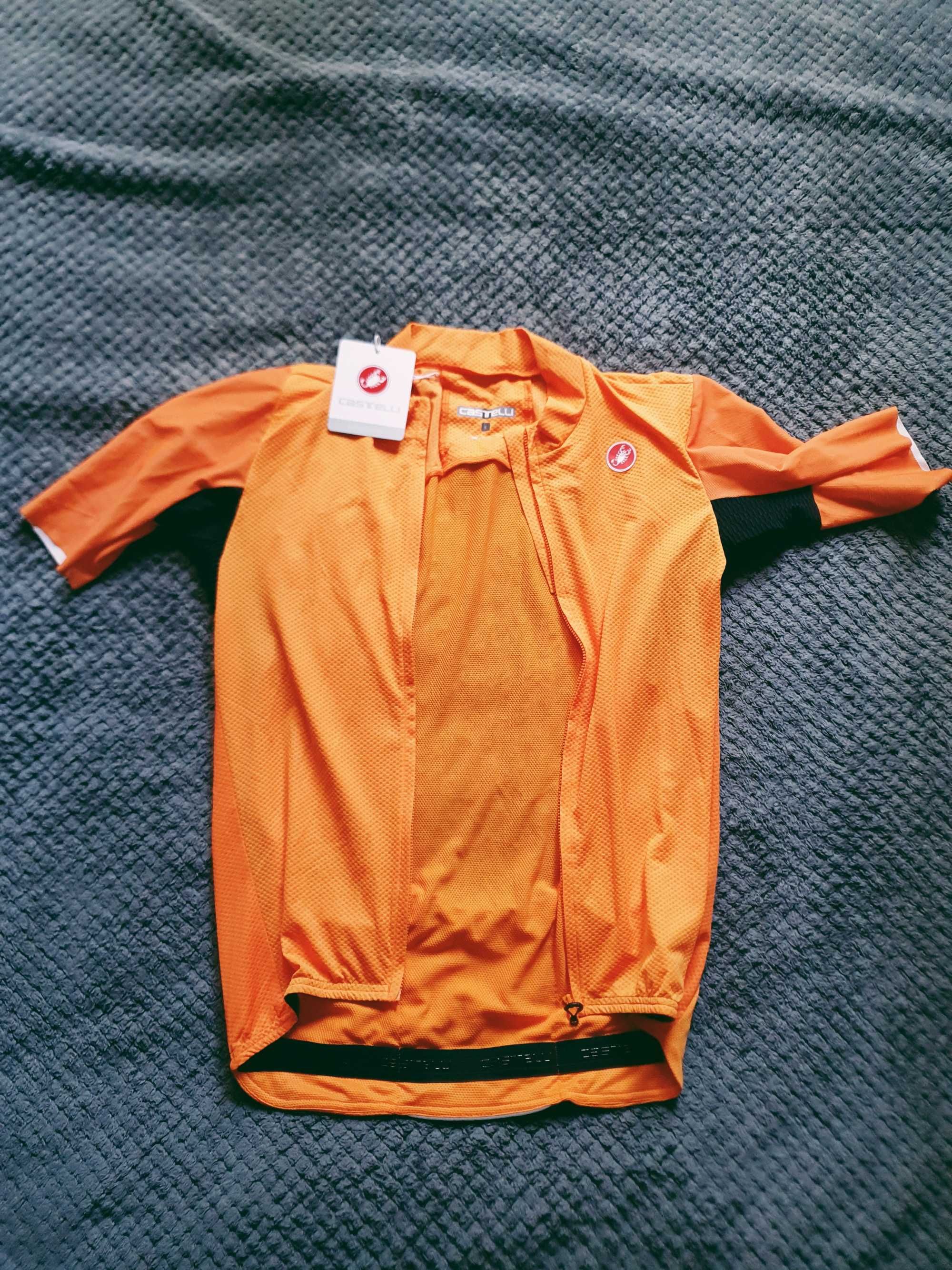 Koszulka kolarska Castelli Endurance Elite, pop orange, rozmiar L,
