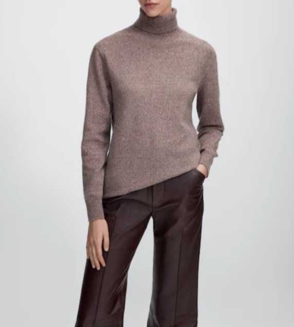 Sweter Massimo Dutti r. M wełna kaszmir melanżowy różowy fioletowy