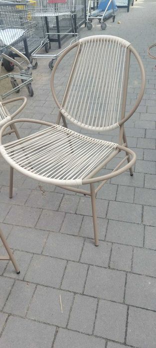 Zestaw mebli balkonowych ze stołem 2 krzesła na patio Ogród Balkon