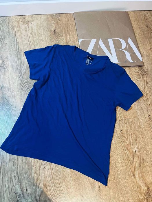 H&m niebieska koszulka t-shirt podkoszulka bluzka M 38
