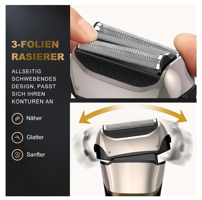 Męska golarka foliowa, 2 w 1, golarka męska, elektryczna, ładowana usb