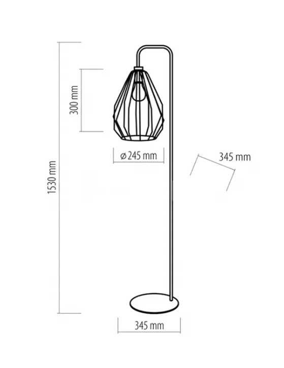 Lampa podłogowa brylant black