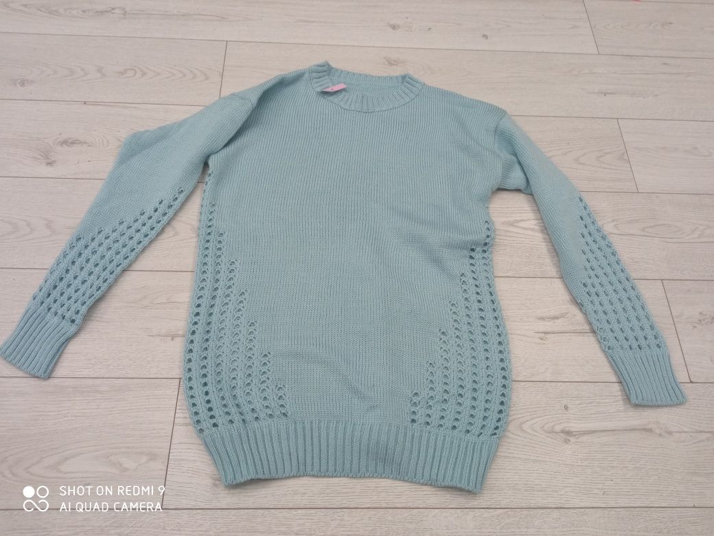 Nowy sweter damski ażurowy
