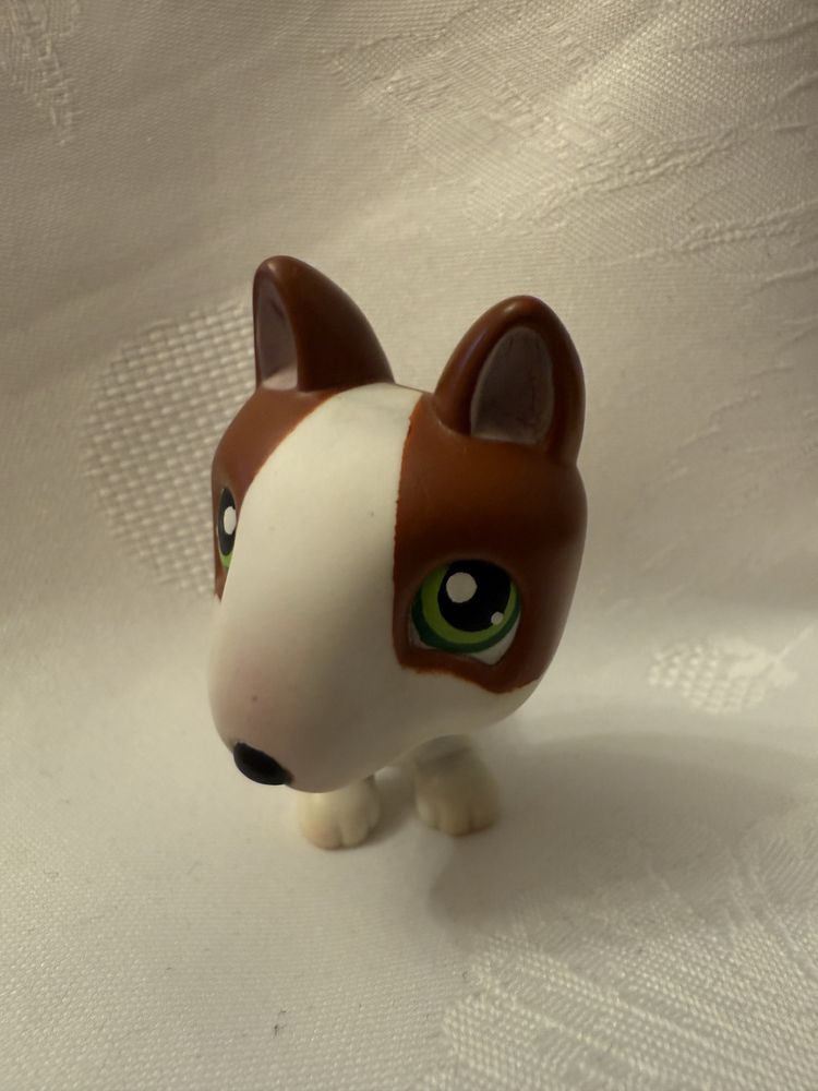 Littlest Pet Shop Bull Terrier Dog LPS #154 czerwony magnes unikat