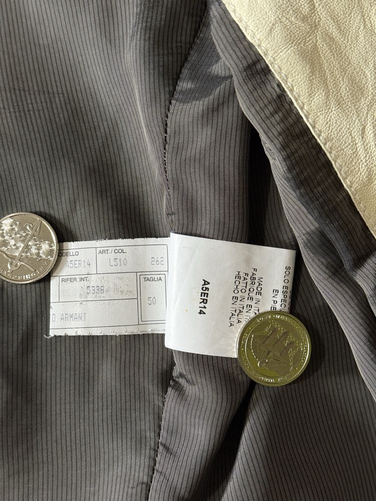 Кожаная куртка Armani мужская lather jaket unisex archive style