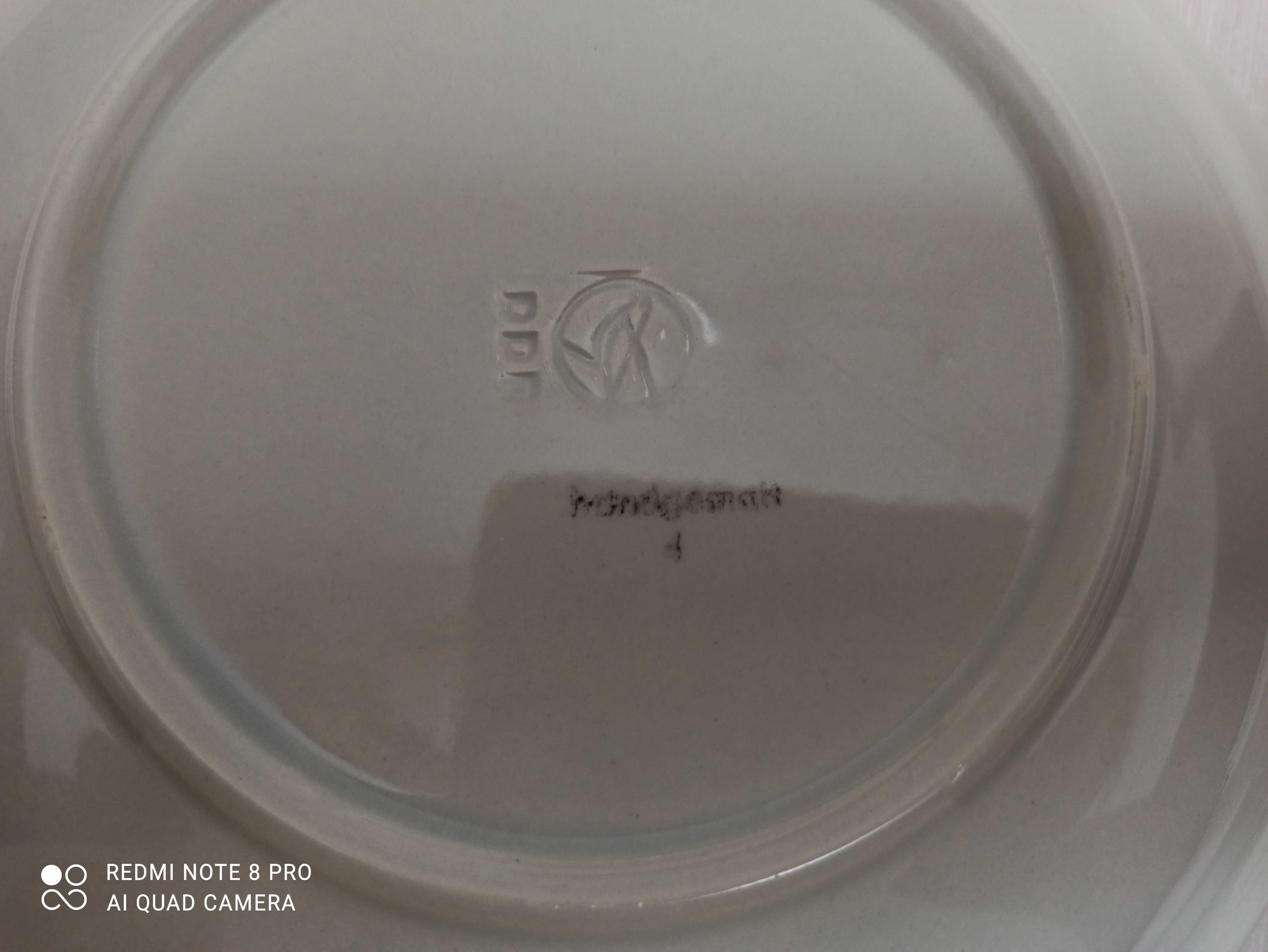 Talerze głębokie, ręcznie malowane, porcelit DDR
