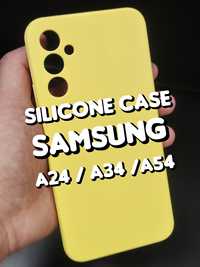 Чехол Silicone Case на Samsung A24 A34 A54 мягкий микрофибра
