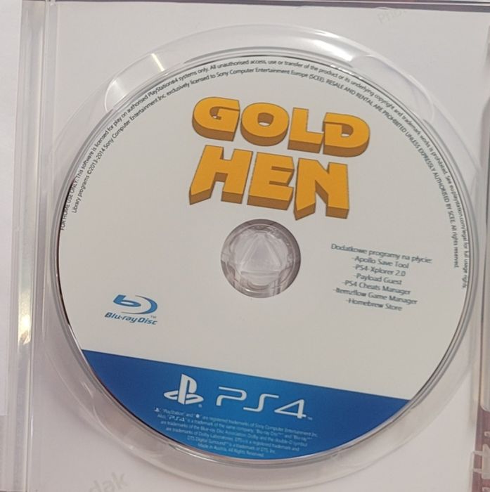 Lapse Jailbreak GoldHen PS4 z dodatkowymi programami na płycie BluRay